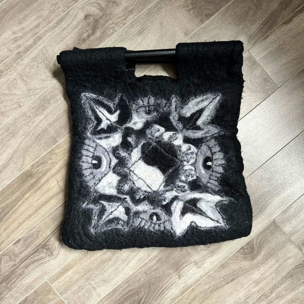 Unique handmade felted wool handbag